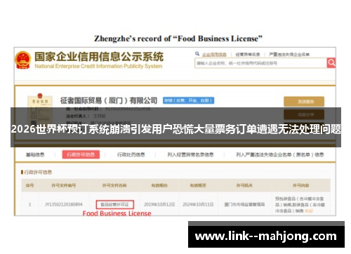 2026世界杯预订系统崩溃引发用户恐慌大量票务订单遭遇无法处理问题